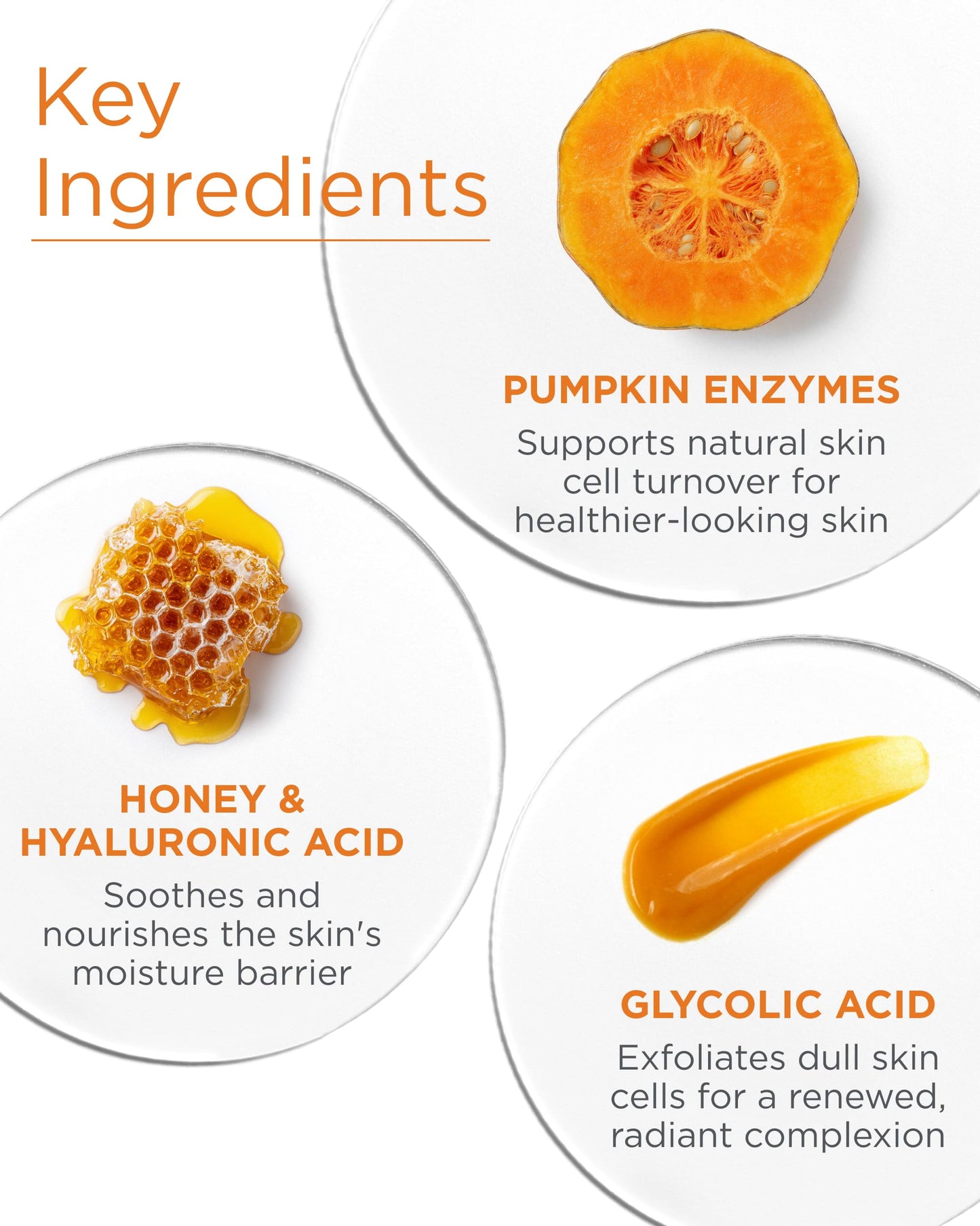 Andalou Naturals Pumpkin Honey Glycolic Mask (NEW FORMULA) - Exfoliating Face Mask with Glycolic Acid, Vitamin C for a Radiant Glow - Gentle Exfoliant
