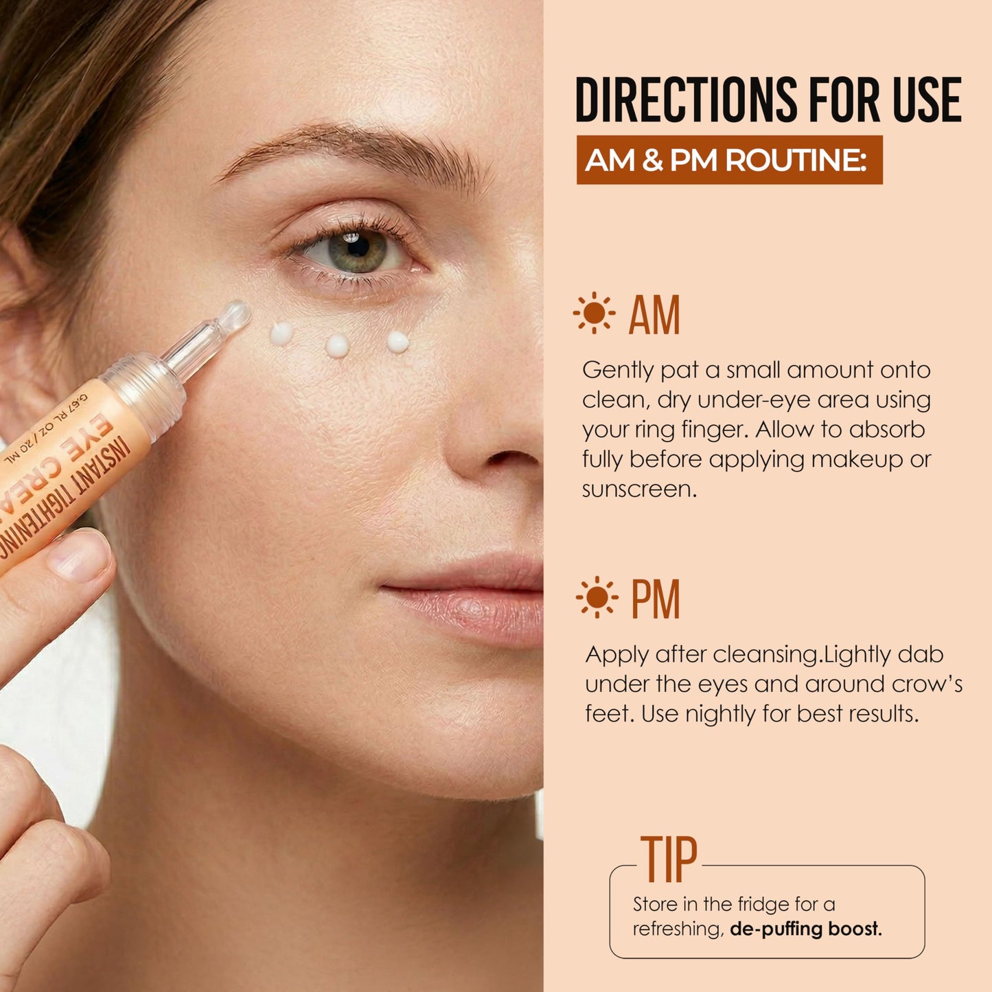 Quick Fix Vitamin C Instant Eye Tightener - Under Eye Cream for Dark Circles, Puffiness & Bags - Dermatologist Tested, Anti-Aging, Korean Skin Care