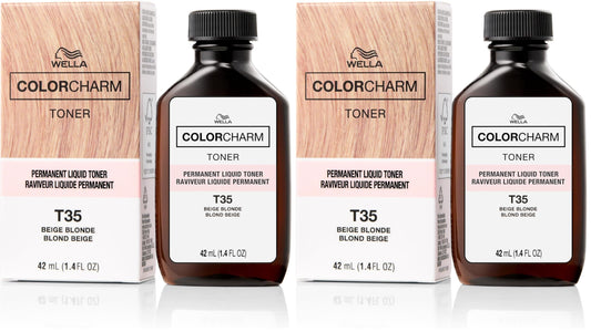 WELLA Color Charm Hair Toner, Neutralize Brass With Liquifuse Technology, T35 Beige Blonde, 1.4 oz (Pack of 2) Beauty and Personal Care COLORCHARM Default Title