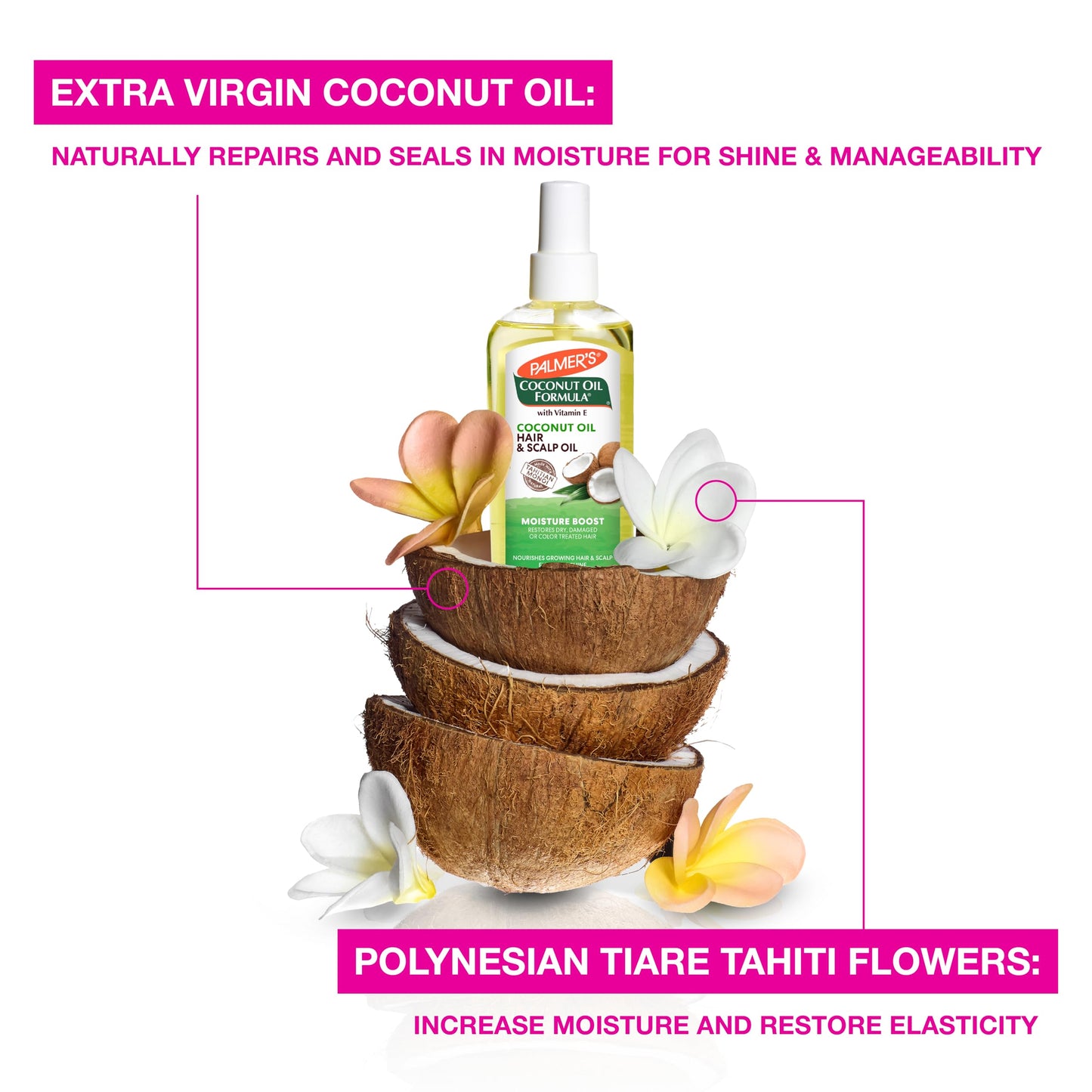 Palmer's Coconut Oil Moisture Boost, Restorative Hair and Scalp Oil Spray, Lasting Hydration and Shine for Dry or Damaged Hair, Promotes Scalp Health Beauty and Personal Care Palmer's