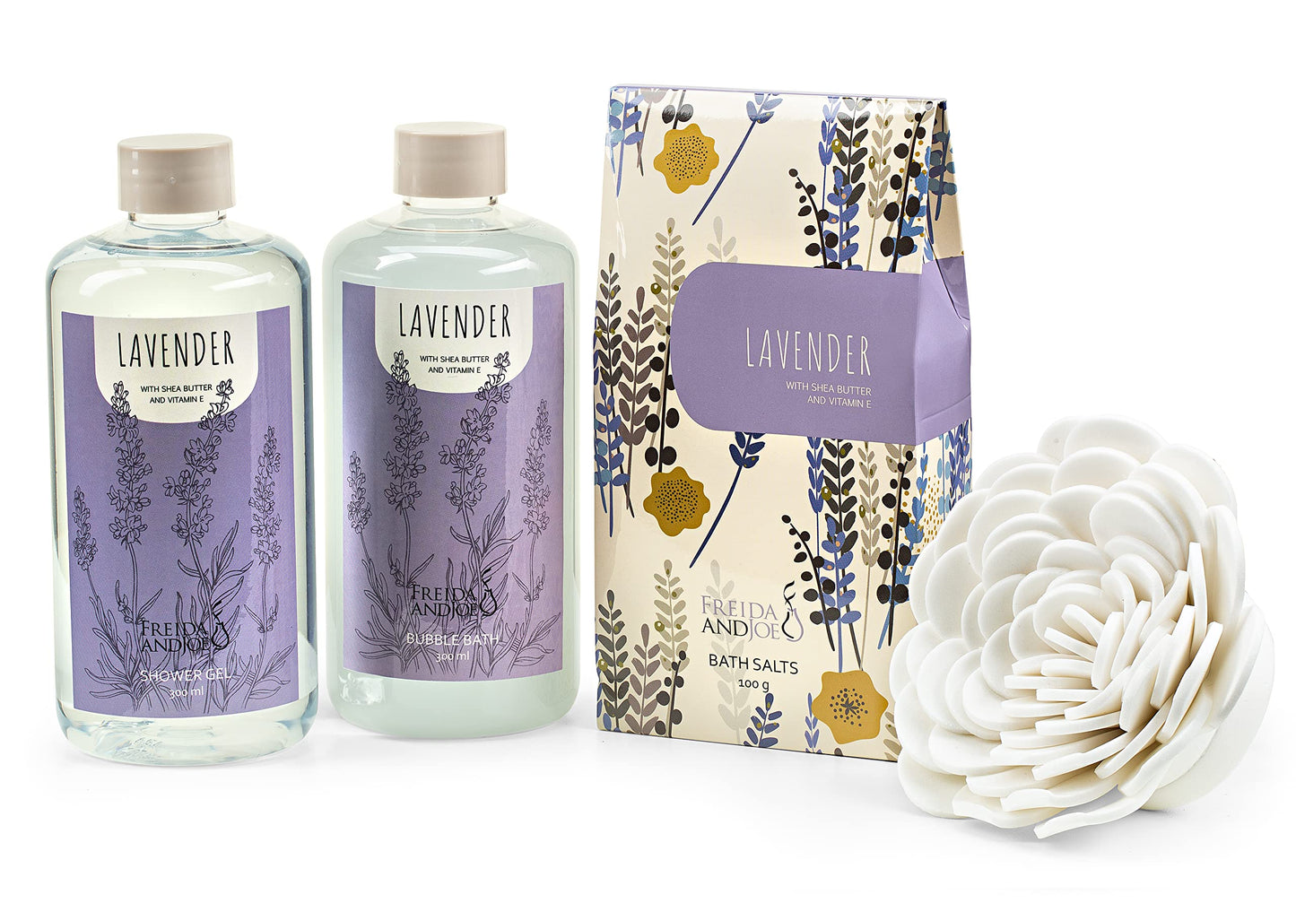Bath & Body Gift Set for Men and Women Spa Kit with Shea Butter, Vitamin E Reusable Beautiful Basket Perfect for Relaxation - Mother's Day Gift