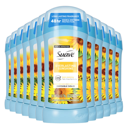 Suave Antiperspirant Deodorant For Women, Invisible Underarm Deodorant, 48hr Odor & Wetness Protection, Everlasting Sunshine, Sensitive Skin Deodorant Beauty and Personal Care Suave