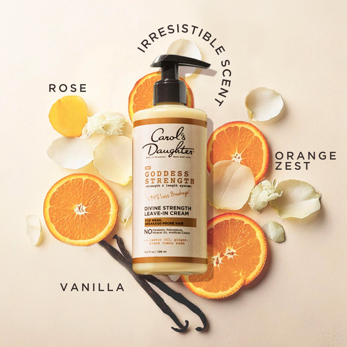 Carol's Daughter Goddess Strength Leave-In Conditioner Cream 10oz – Strengthening & Moisturizing for Wavy & Curly Hair