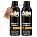 SLAM Men’s Sunscreen SPF 50 Spray - Broad Spectrum UVA/UVB Protection - Non-Greasy & No Harsh Chemicals - MysteryMan Sandalwood Tonka Bean Sage