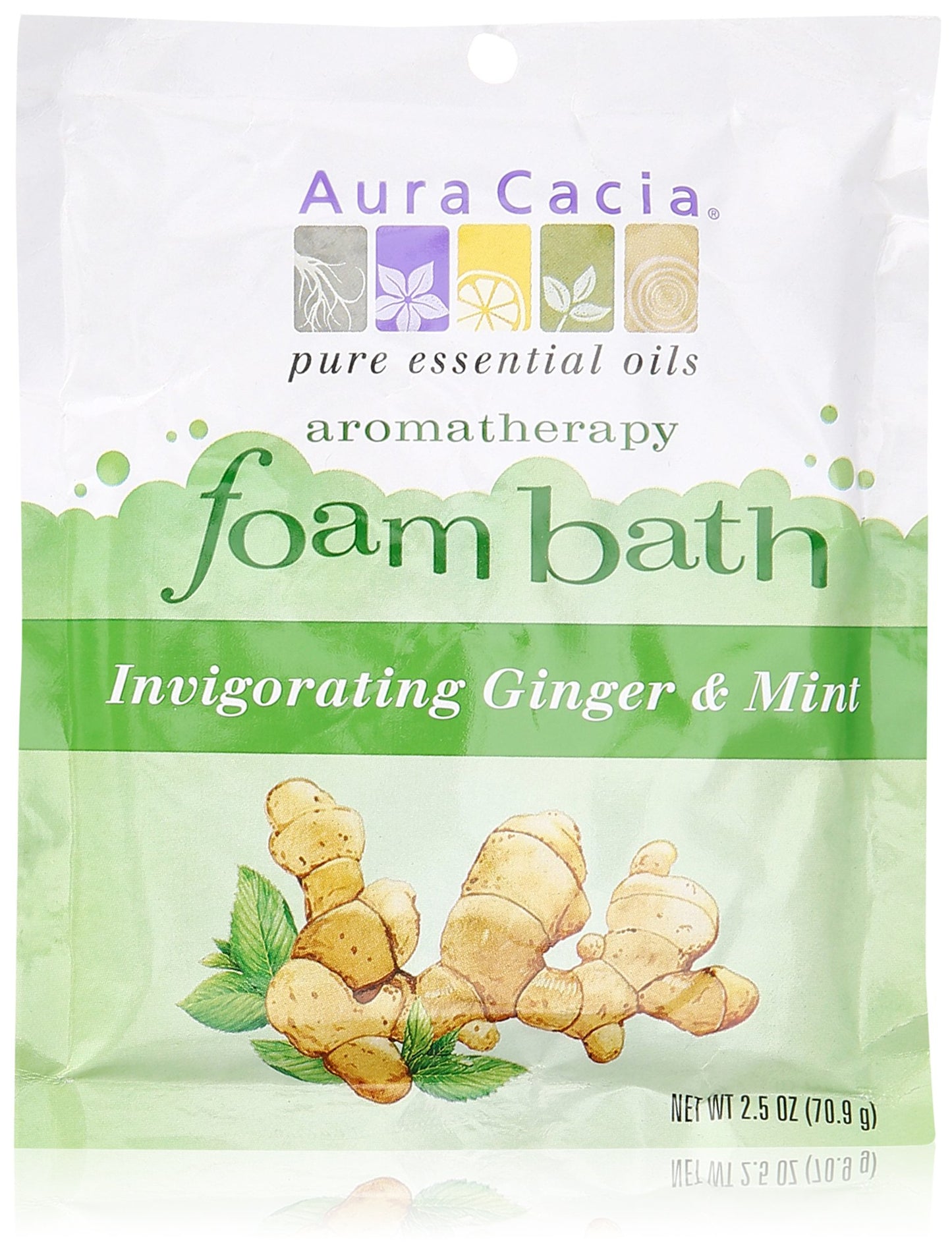 Aura Cacia Aromatherapy Foam Bath, Invigorating Ginger and Mint, 2.5 ounce packet (Pack of 3) Beauty and Personal Care Aura Cacia