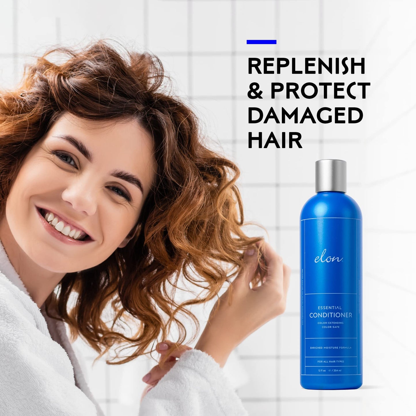 Elon Sulfate Free Shampoo and Conditioner Set (12oz) -Hair Shampoo for Color Treated Hair to Extend Color -Conditioner for Dry Hair to Nourish