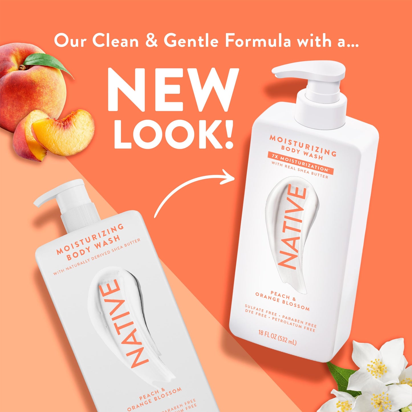 Native Moisturizing Body Wash Contains Naturally Derived Ingredients | For Women & Men, Sulfate, Dye, & Paraben Free Leaving Skin Soft and Hydrated |