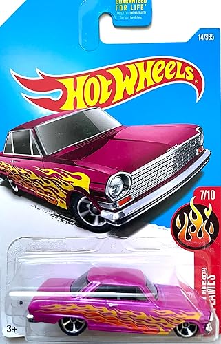 Hot Wheels 2017 HW Flames '63 Chevy II 14/365, Pink