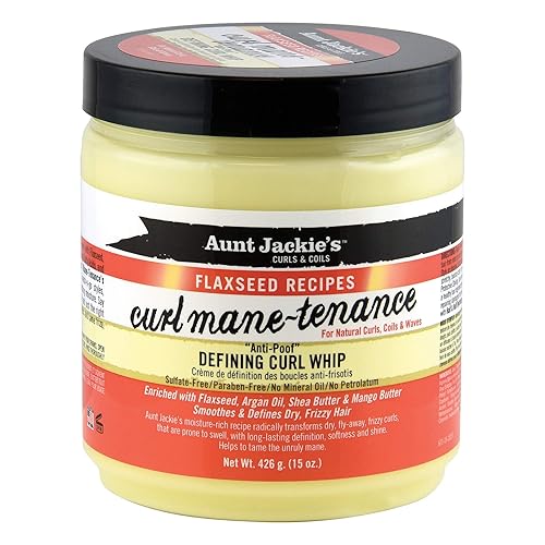 Aunt Jackie's Flaxseed Recipes Curl Mane-tenance, Lightwieght Anti-Poof Defining Curl Whip, Enriched with Flaxseed, Argan Oil and Shea Butter, Great