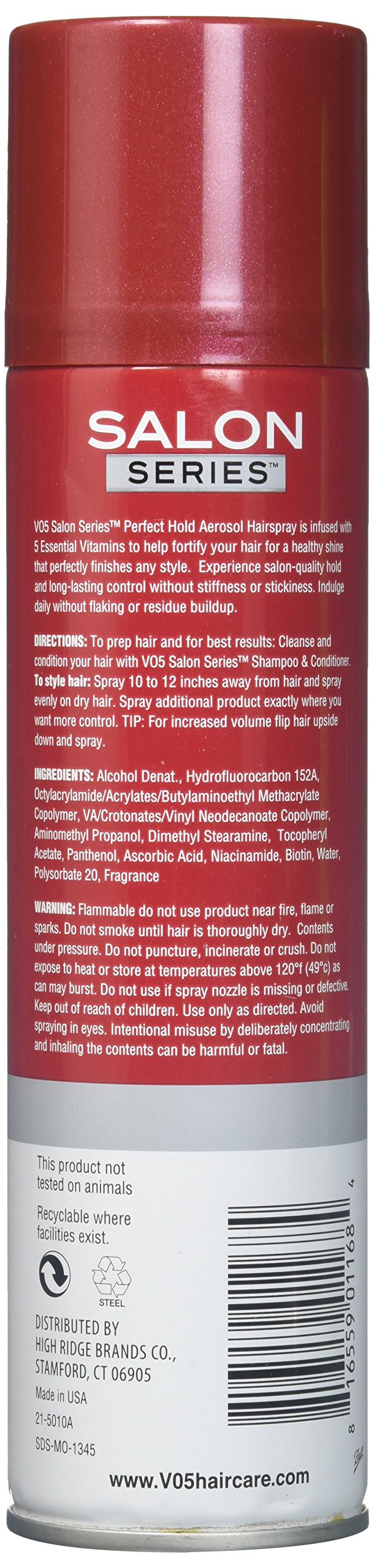 VO5 Salon Series Perfect Hold Aerosol Hair Spray, 9 oz