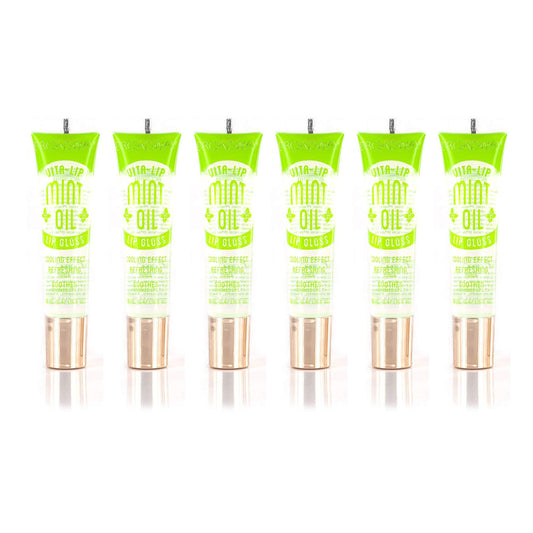 Ruby Kisses Broadway Vita-Lip Clear Lip Gloss (Mint Oil 6 Pack), Ultra-Hydrating & Soothing Formula with Vitamin Oils, High-Shine Non-Sticky Finish