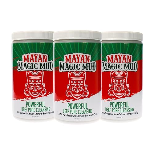 Mayan Magic Mud- Premium Indian Healing Clay- Powerful Deep Pore Cleansing Facial and Body Mask- 100% Pure Calcium Bentonite Clay- Treat Acne
