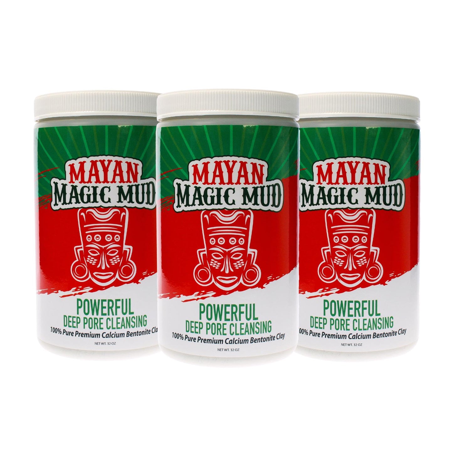 Mayan Magic Mud- Premium Indian Healing Clay- Powerful Deep Pore Cleansing Facial and Body Mask- 100% Pure Calcium Bentonite Clay- Treat Acne