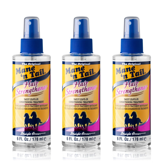 Mane 'n Tail Hair Strengthener 6oz 3 Pack - Daily Leave-In Conditioning Spray for Stronger, Healthier Hair - Fortifies, Nourishes & Protects from Heat