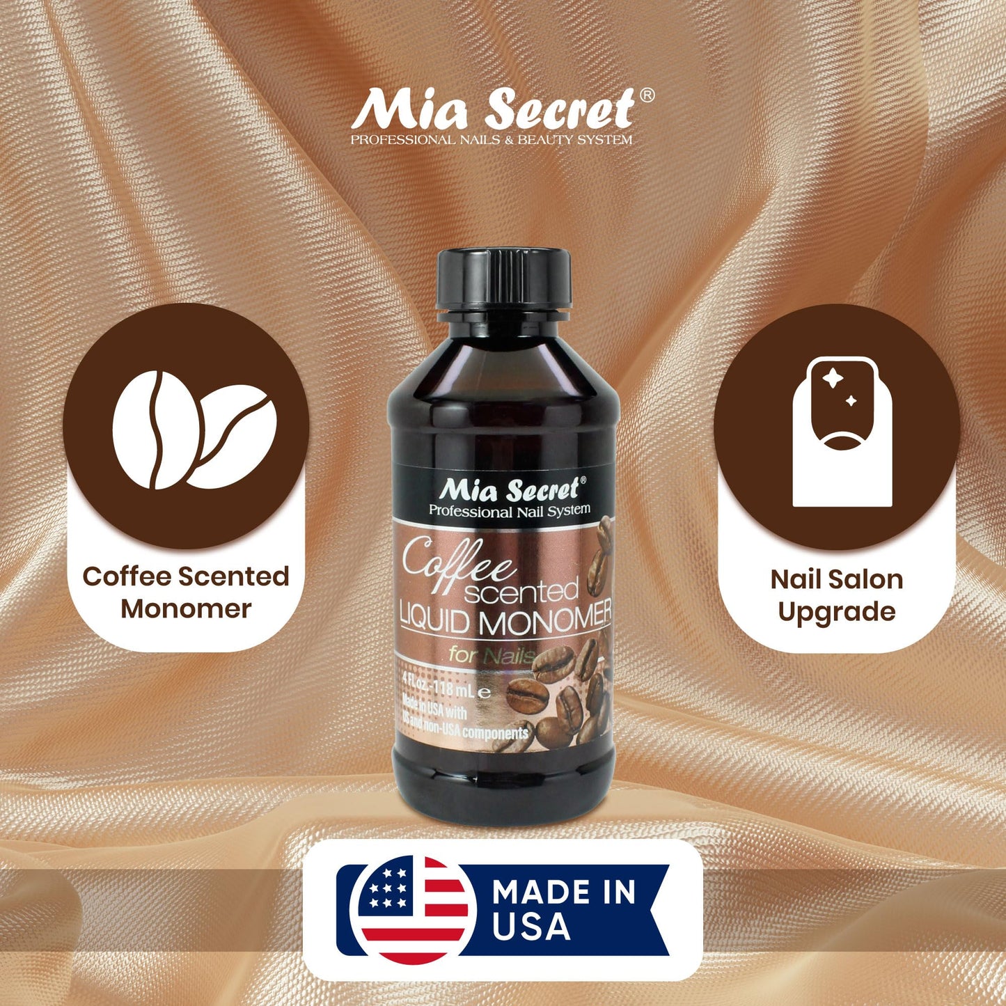 Mia Secret COFFEE SCENTED Liquid Monomer - Alternate Acrylic Nail Liquid for Acrylic Powder - EMA monomer - Scented Nail Monomer liquid - ema monomer Beauty & Personal Care Mia Secret