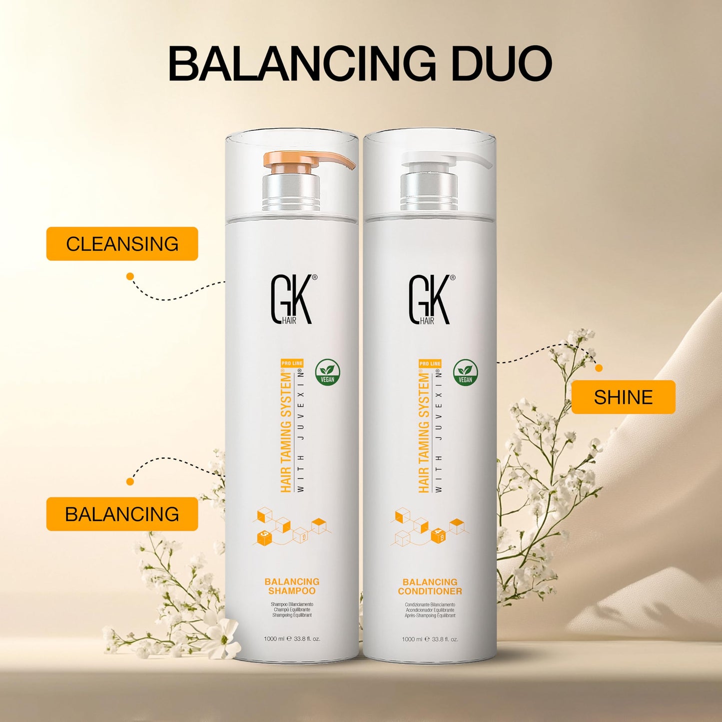 GK HAIR - Balancing Shampoo and Conditioner Set for Oily Hair, Clarifying & Refreshing Formula with Gentle Fragrance, Sulfate-Free, 72-Hour Freshness