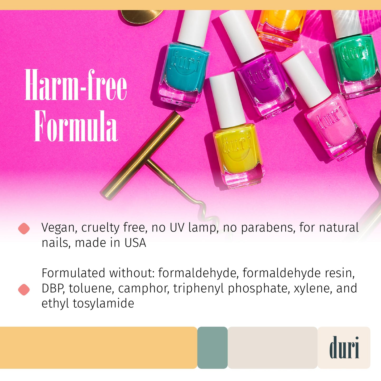 duri Nail Polish - Warm Color Collection, Glossy Finish, Fast Drying, Full Coverage, Long Lasting, 0.45 Fl Oz, Flamingo Frose Beauty & Personal Care duri