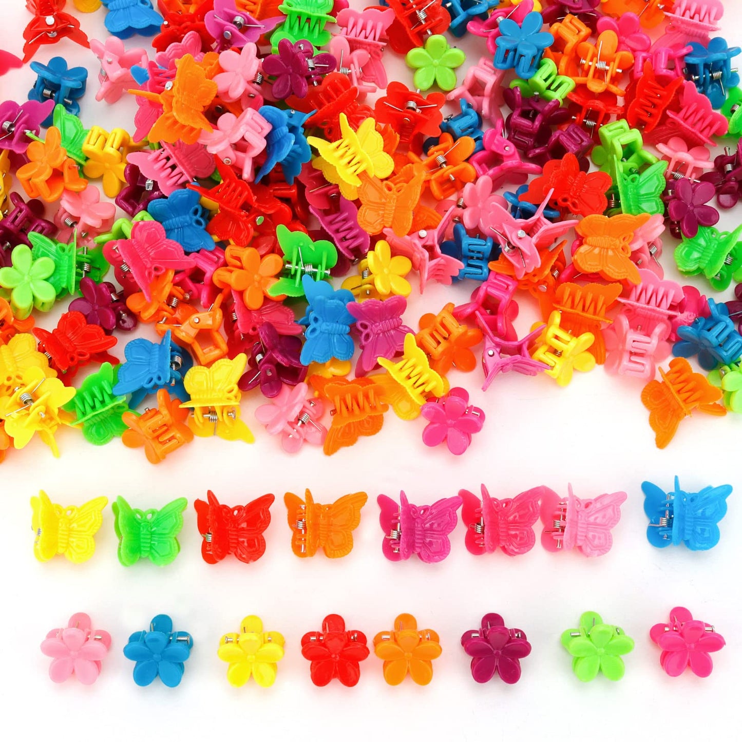 YISSION 200 Pcs Mini Hair Clips Flower Hair Clip Butterfly Hair Clips Small Claw Clips for Hair 90s Hair Accessories for Girls Women School Party