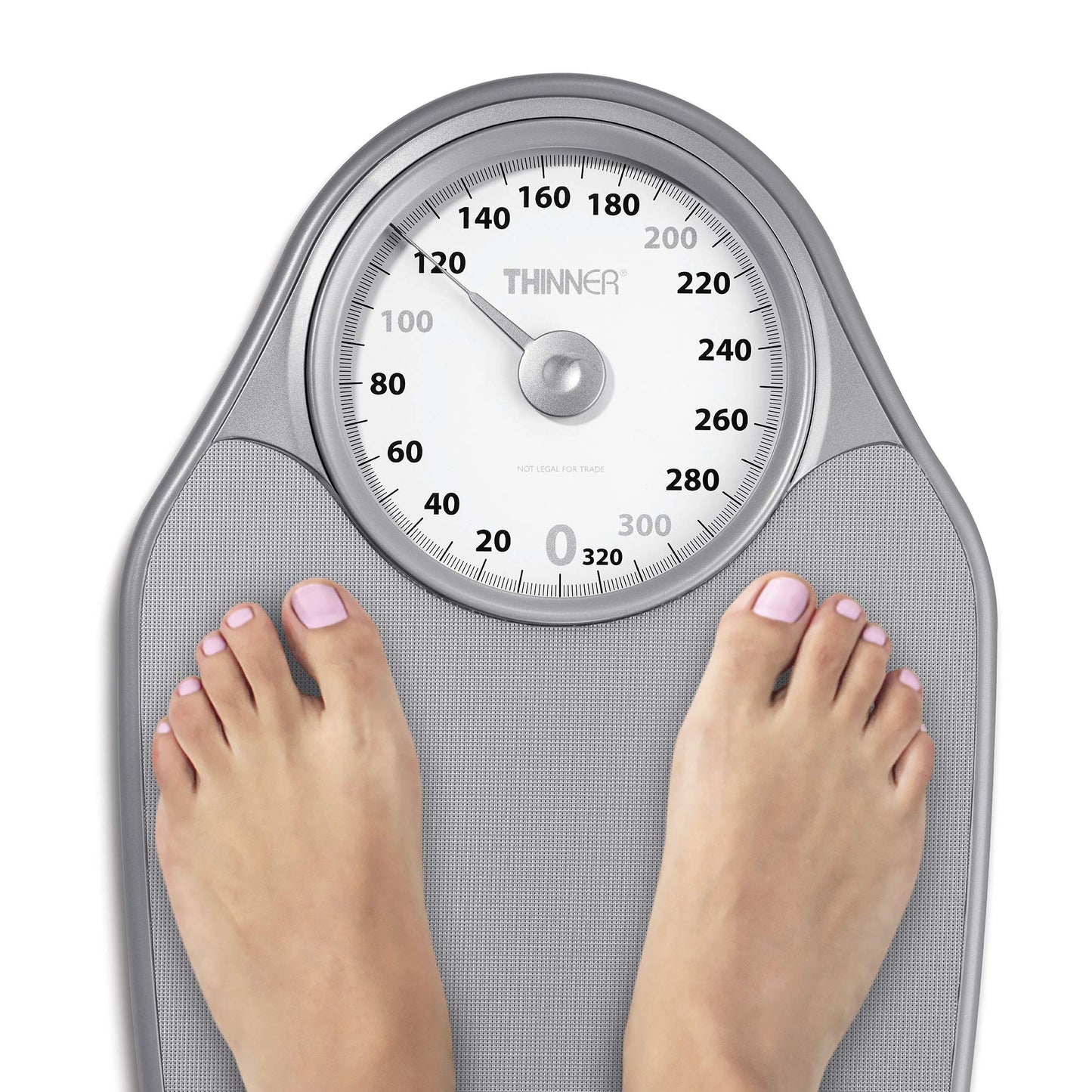 Thinner by Conair Bathroom Scale for Body Weight, Extra-Large Analog Scale Measures Weight Up to 330 Lbs. in Silver