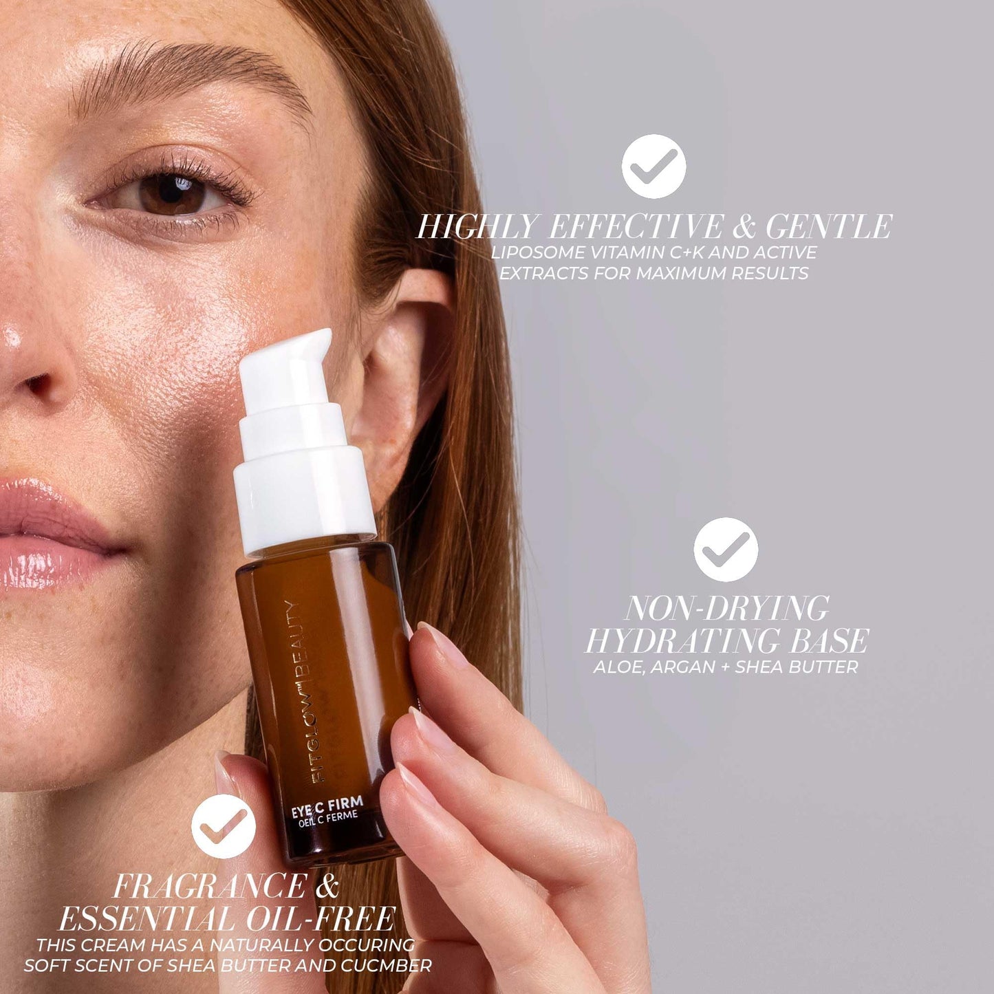 Fitglow Beauty | Eye C Firm Anti Aging, Firming & Hydrating Eye Cream | Reduce Wrinkles, Fine Lines, Dark Circles & Puffiness | Vitamin C + K