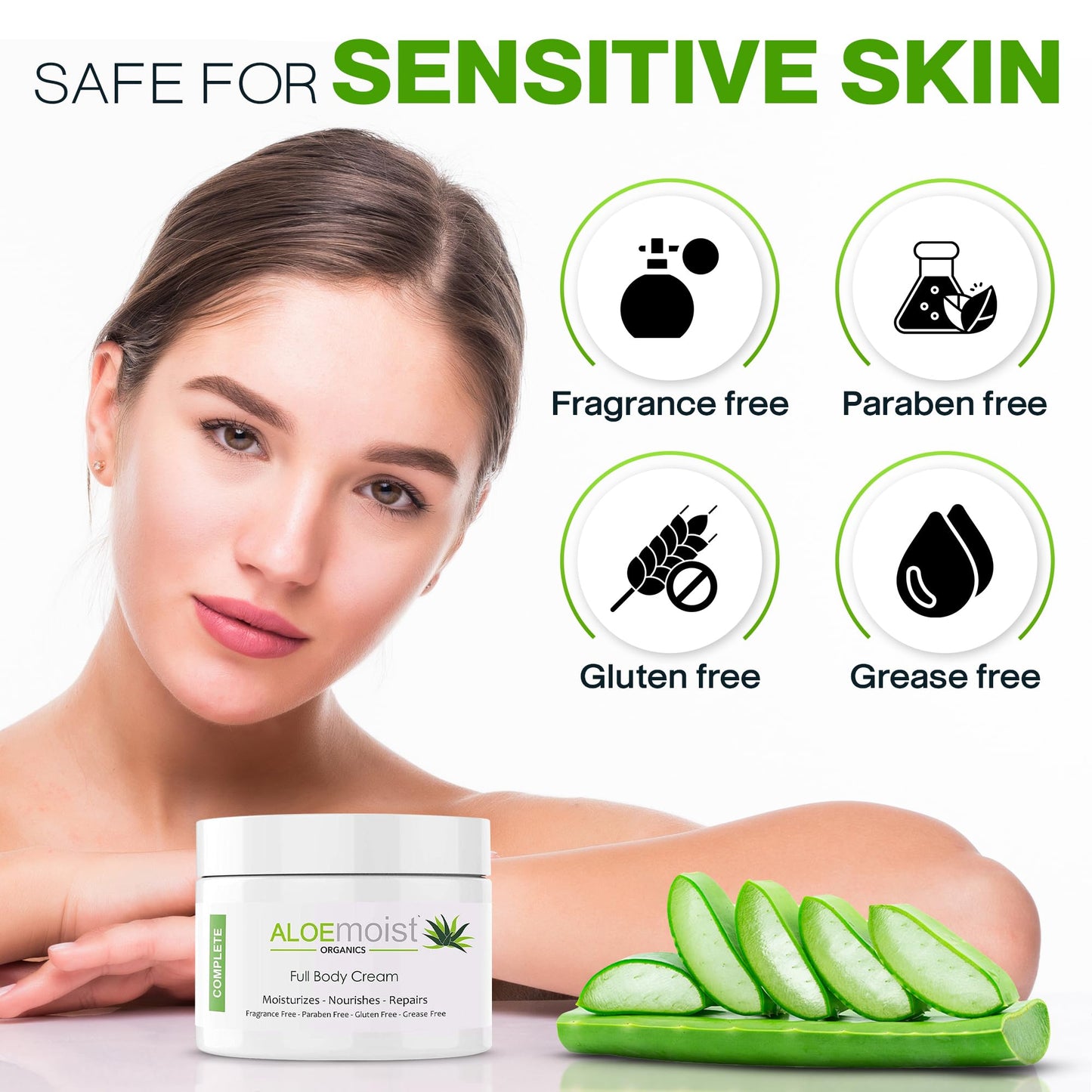 Organic Aloe Vera Lotion - Face & Body Moisturizing Cream with Natural Aloe Vera, Vitamin E Oil, Vitamin C, Retinol Cream, Shea Butter - Anti Aging