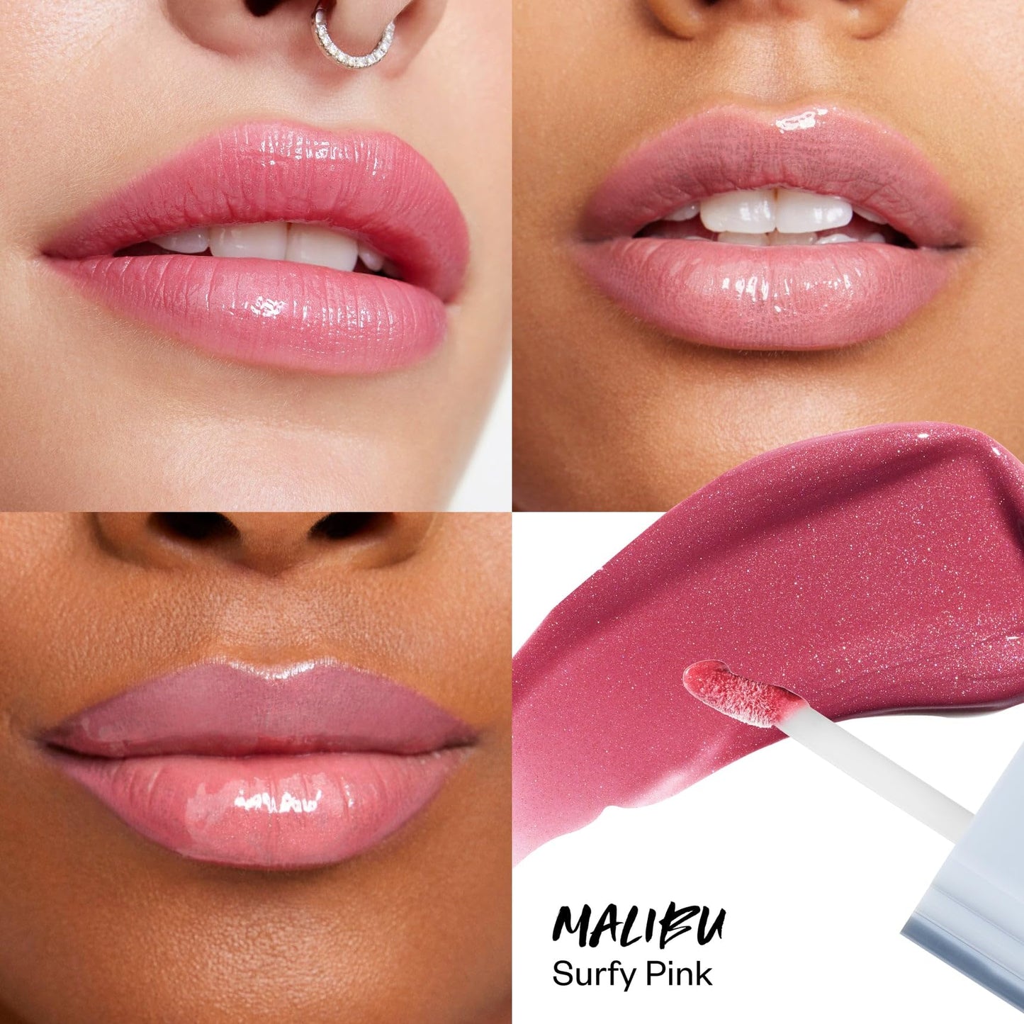 Kosas Wet Lip Oil Gloss - Hydrating Lip Plumping Treatment with Hyaluronic Acid & Peptides, Non-Sticky Finish (Malibu)