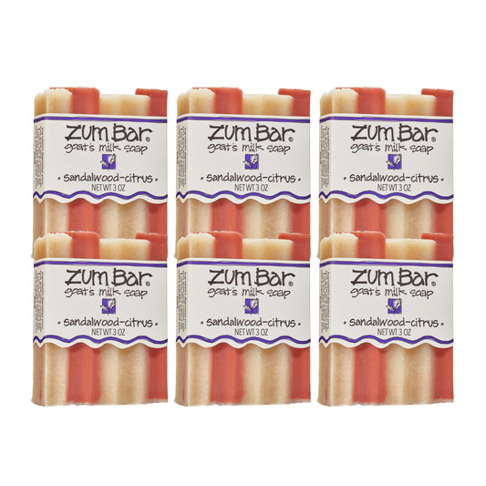 Indigo Wild Zum Goat's Milk Soap Bar - Bar Soap for Hands & Body Made with Essential Oils - 3 oz - Sandalwood-Citrus (6 Pack) Beauty & Personal Care Indigo Wild