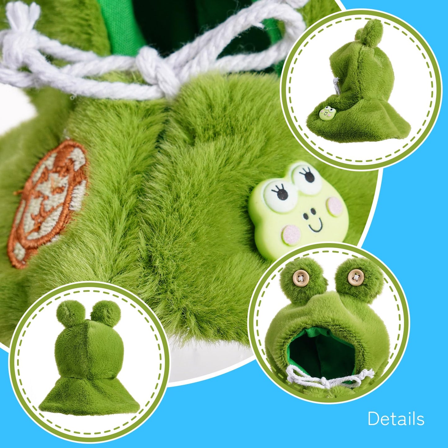 Cape & Hoodie Outfit Set for Eilik - 4 Pcs Furry Hoodie in Four Colors & 4 Pcs Furry pet Cape in Four Styles. Ideal for Dressing Eilik and Other…