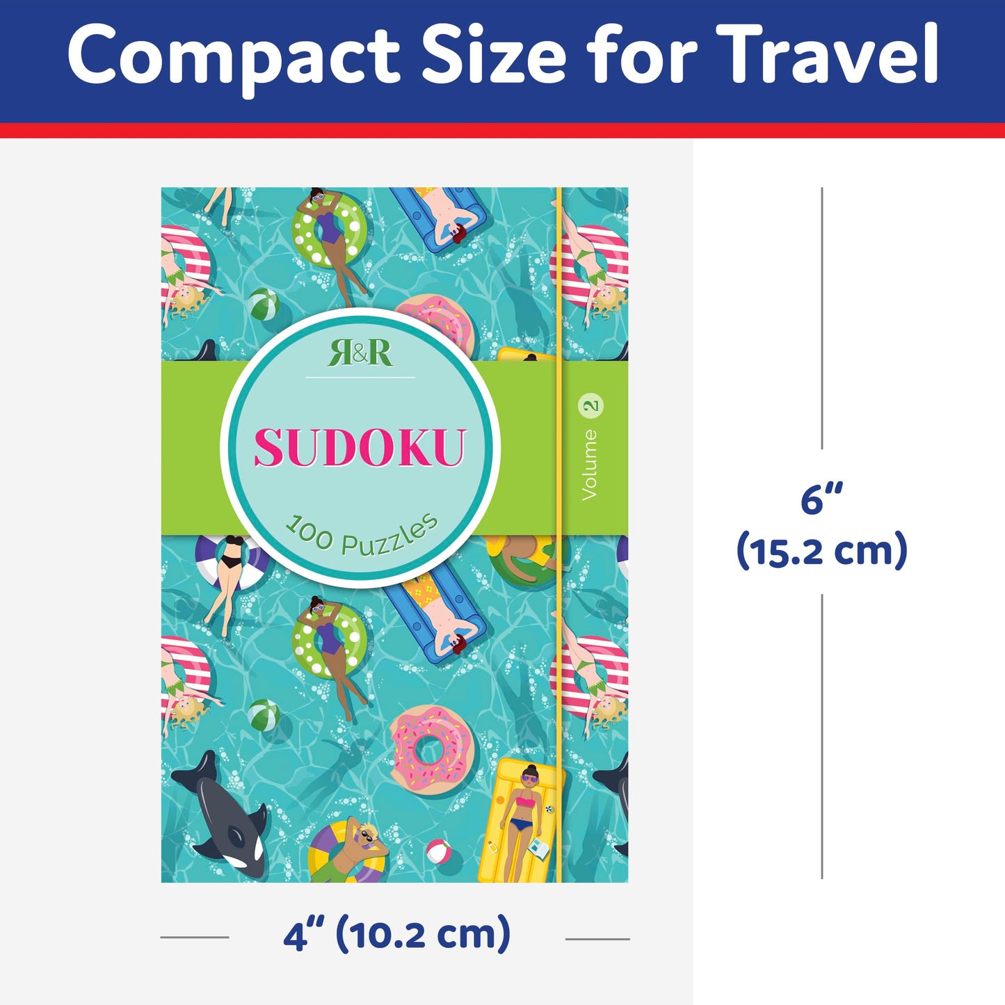 R&R Pocket Sudoku Puzzle Books, Compact Travel Size Sudoku Books - Ideal for Relieve Stress, Boost Your Mood, Relax at Home and Office Breaks