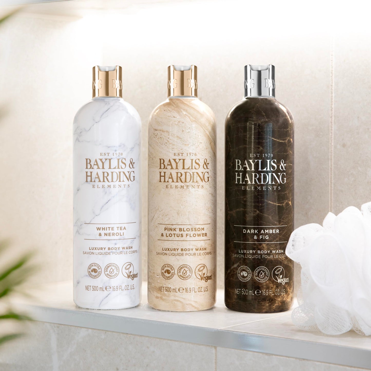 Baylis & Harding Liquid Body Wash Soap, Elements, Dark Amber & Fig, 16.9oz/500ml