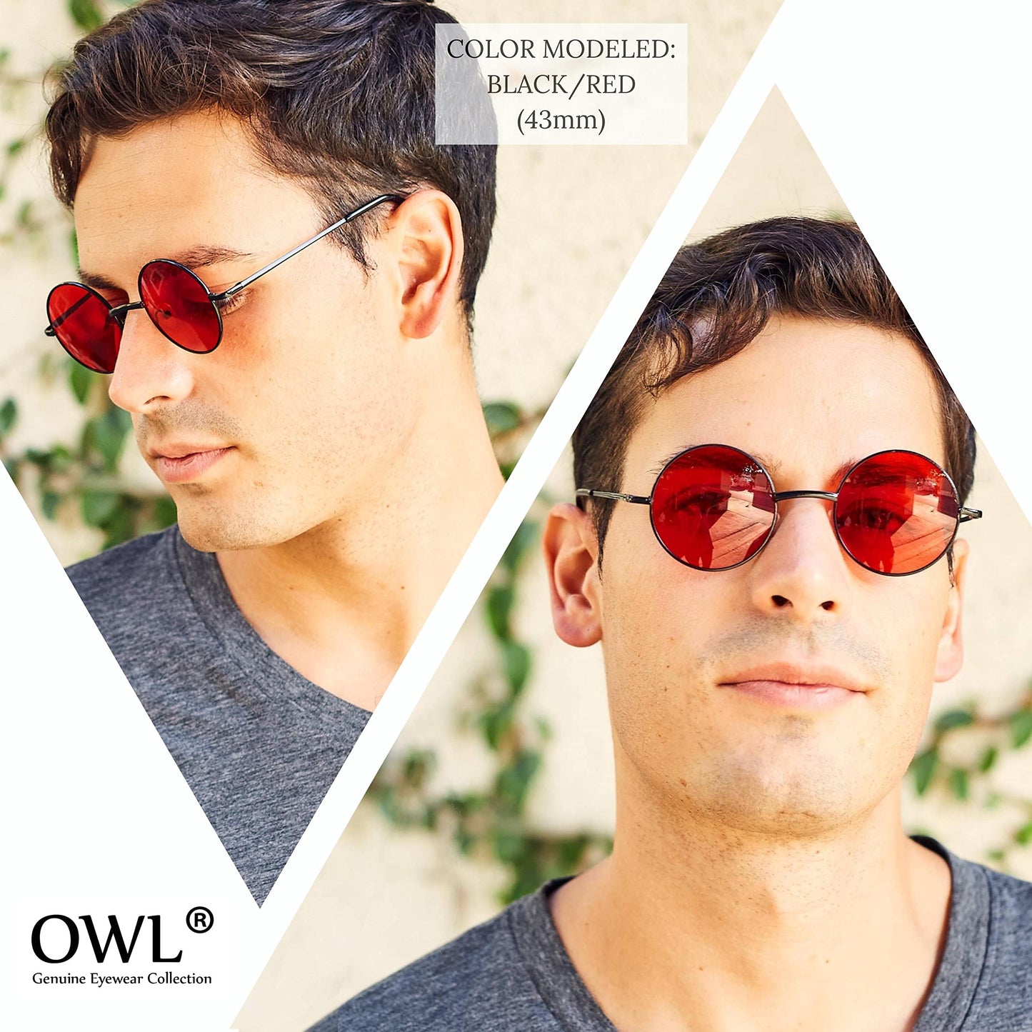 OWL Round Retro Vintage Purple Lens Sunglasses Gold Metal Frame 3 Pairs