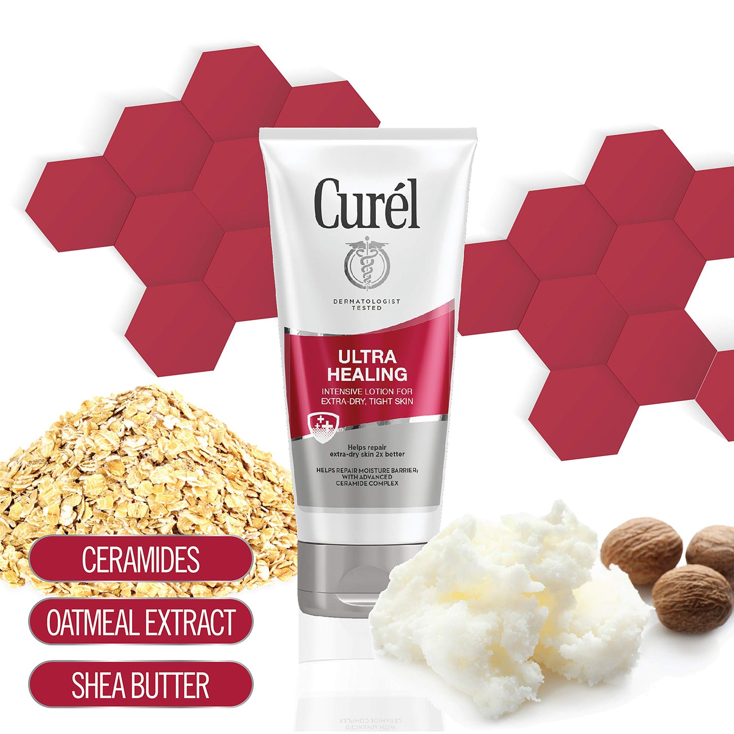 Curél Ultra Healing Body Lotion, Moisturizer for Extra Dry Skin, Body and Hand Lotion with Advanced Ceramide Complex and Hydrating Agents, 6 Ounce