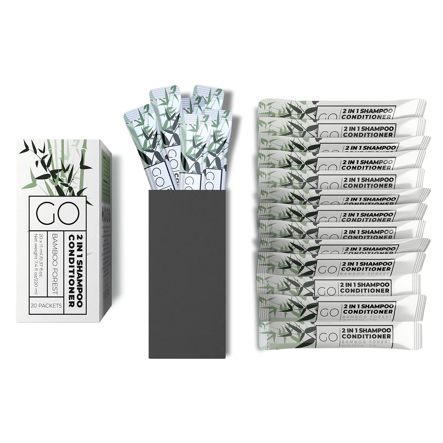 Travel Size Shampoo and Conditioner Set of 20 - 2 in 1 Single Use Travel Shampoo and Conditioner (Sulfate Free) - Hotel Amenities, Homeless Care Kit.