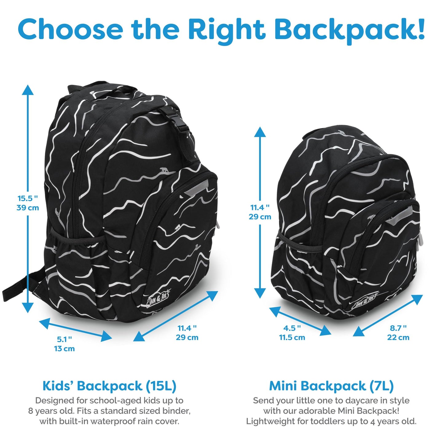 JAN & JUL Water Resistant Backpack for School, Lightweight Schoolbag for Kids (Heather Grey, One Size)