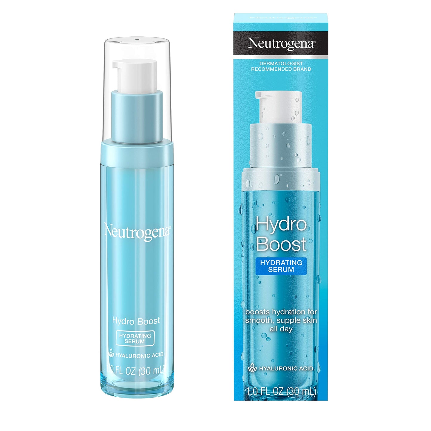 Neutrogena Hydro Boost Hydrating Hyaluronic Acid Serum, Oil-Free and Non-Comedogenic Face Serum Formula for Glowing Complexion, Oil-Free