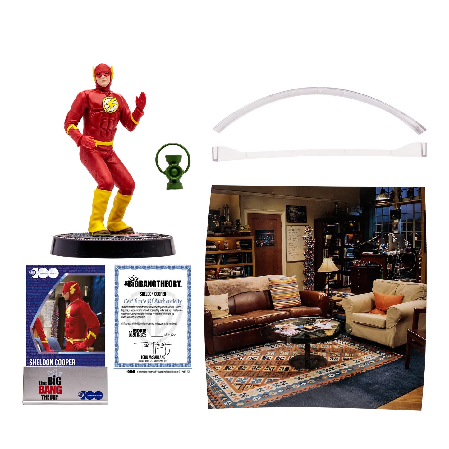 McFarlane Toys - WB 100: Sheldon Cooper (The Big Bang Theory) Movie Maniacs, 6in Posed Figure