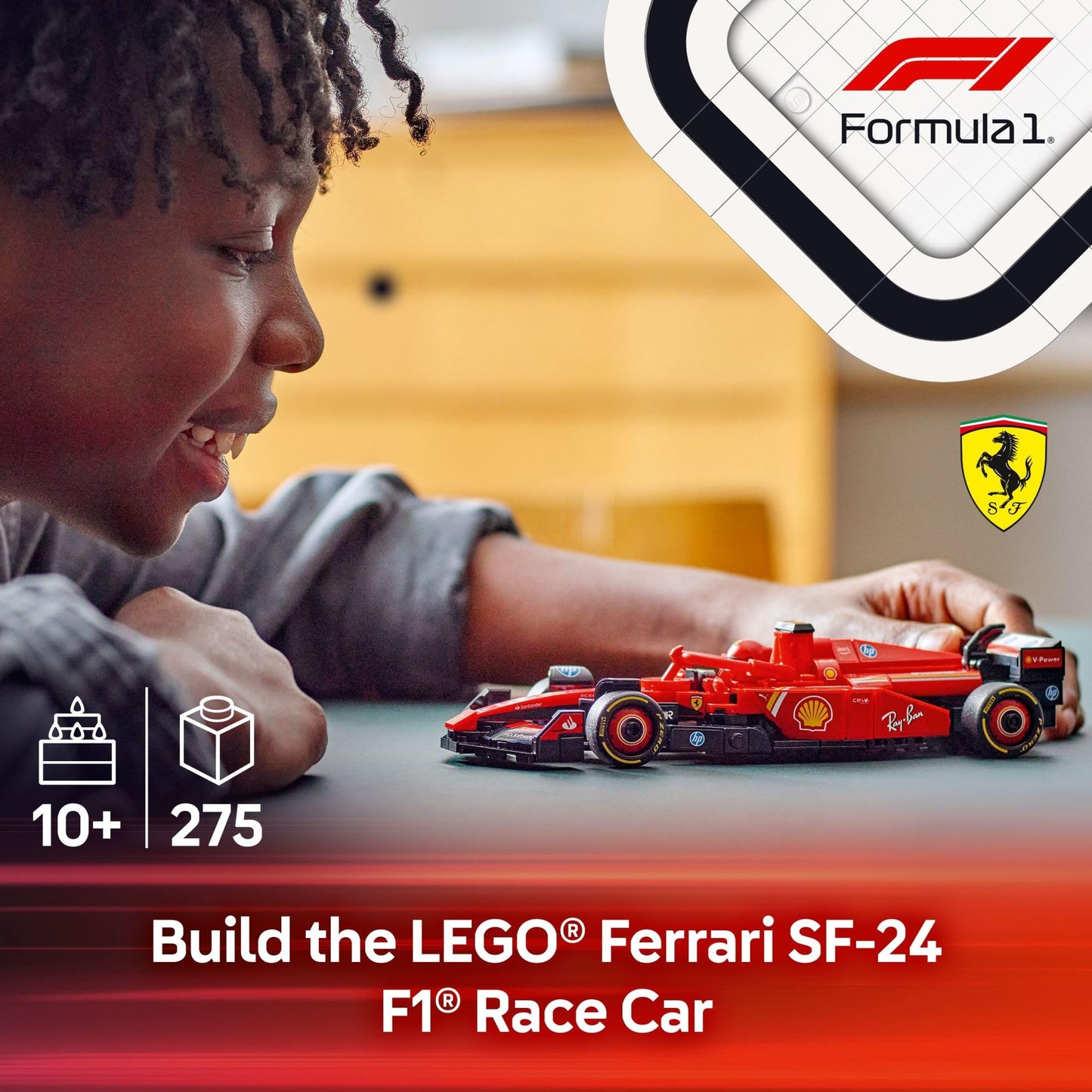 LEGO Speed Champions Ferrari SF-24 F1 77242, Race Car Building Toy for Kids Ages 10+, Ferrari Model Car Gift for Boys, Girls & Fans
