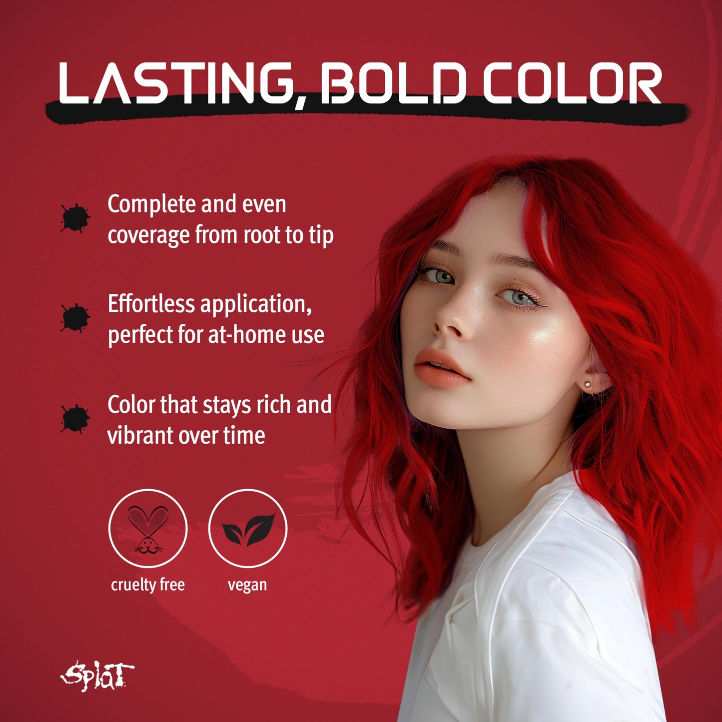 Splat Luscious Raspberries Semi Permanent Hair Dye Kit with Bleach, 1 Application, Includes Red Hair Dye, Oxide & Bleach Powder, Vegan & Cruelty Free