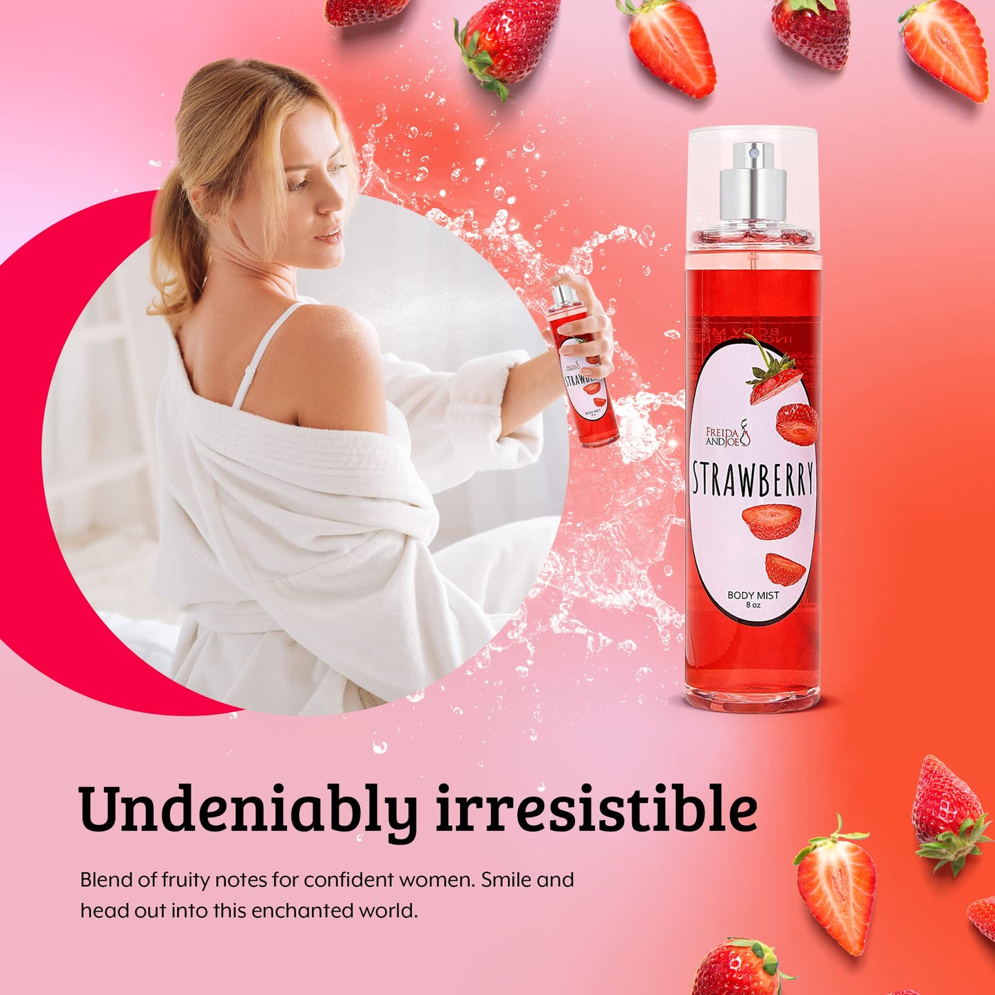 Freida and Joe Luxurious Scented Strawberry Fragrance Body Mist A Sophisticated 8 oz Gift Stocking Stuffer Exquisitely Crafted for Women's Sublime Beauty & Personal Care Freida and Joe