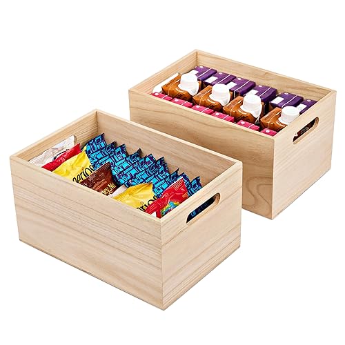Sorbus Unfinished Wood Crates - Organizer Bins, Wooden Box for Pantry Organizer Storage, Closet, Arts & Crafts, Cabinet Organizers, Containers…