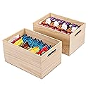 Sorbus Unfinished Wood Crates - Organizer Bins, Wooden Box for Pantry Organizer Storage, Closet, Arts & Crafts, Cabinet Organizers, Containers…