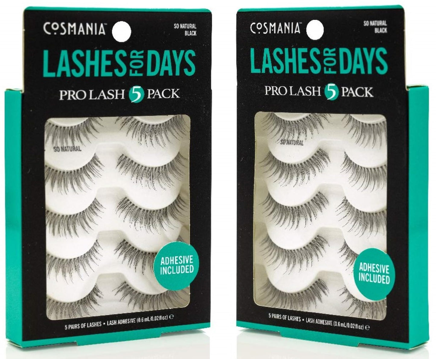 Cosmania Lashes for Days False Eyelashes (So Natural) - Easy to Apply, Natural Looking | Noticeably Fuller Looking Lashes | Adhesive Included |