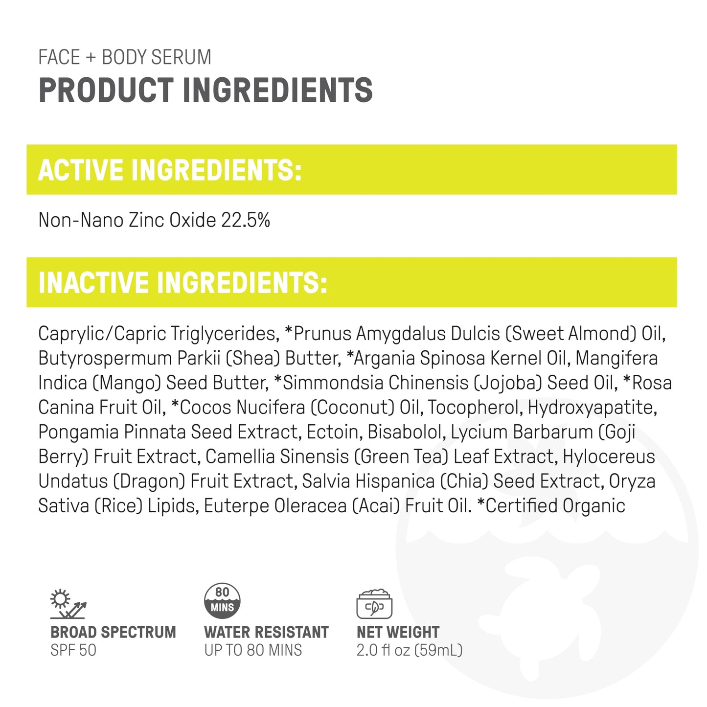 Raw Elements Face + Body Serum SPF 50 All-Natural Mineral Sunscreen - Reef Safe, Water Resistant, Broad Spectrum UVA/UVB Protection, Safe For All