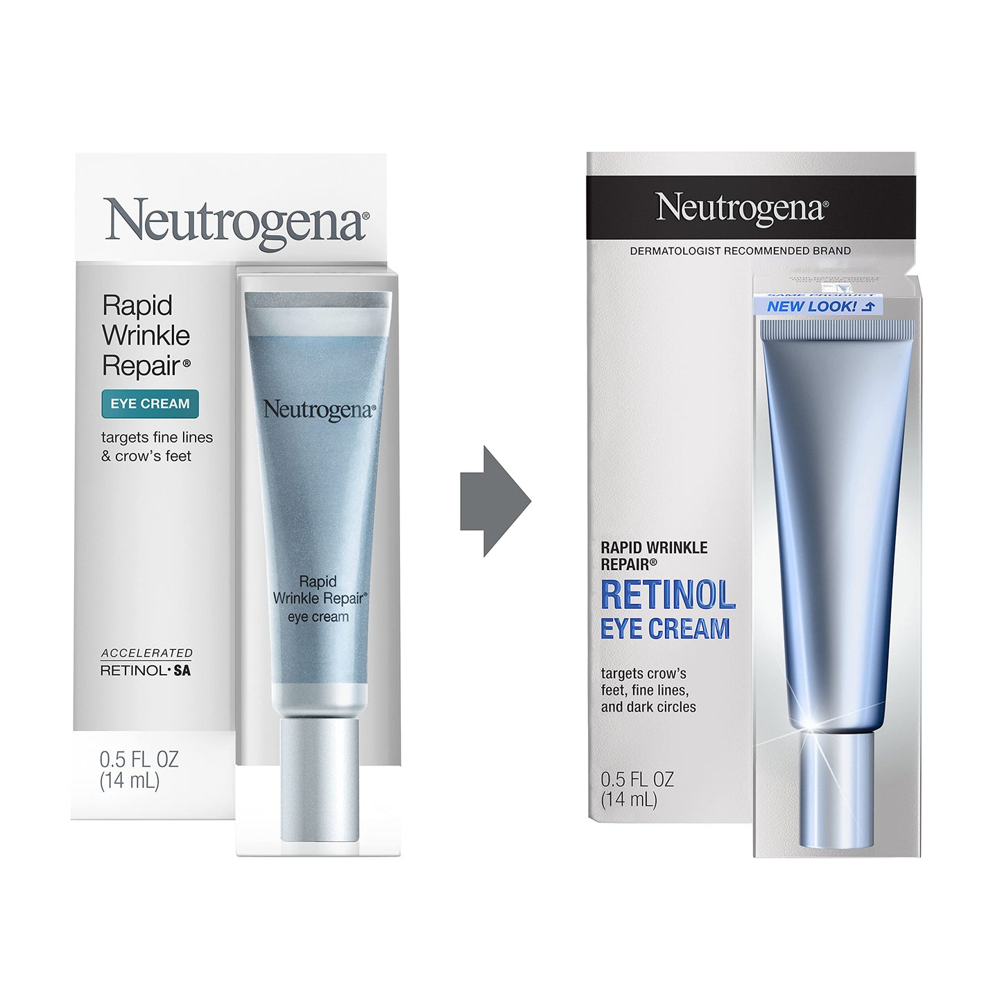 Neutrogena Rapid Wrinkle Repair Retinol Anti-Wrinkle Eye Cream for Dark Circles, Daily Eye Wrinkle Cream with Hyaluronic Acid & Retinol, Paraben-Free