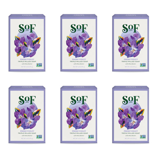 South Of France SoF Triple Milled Bar Soap - With Coconut Oil & Organic Shea Butter- Vegan & Non GMO- Free From Phthalates, Sulfates & Parabens- Fresh Beauty & Personal Care South Of France