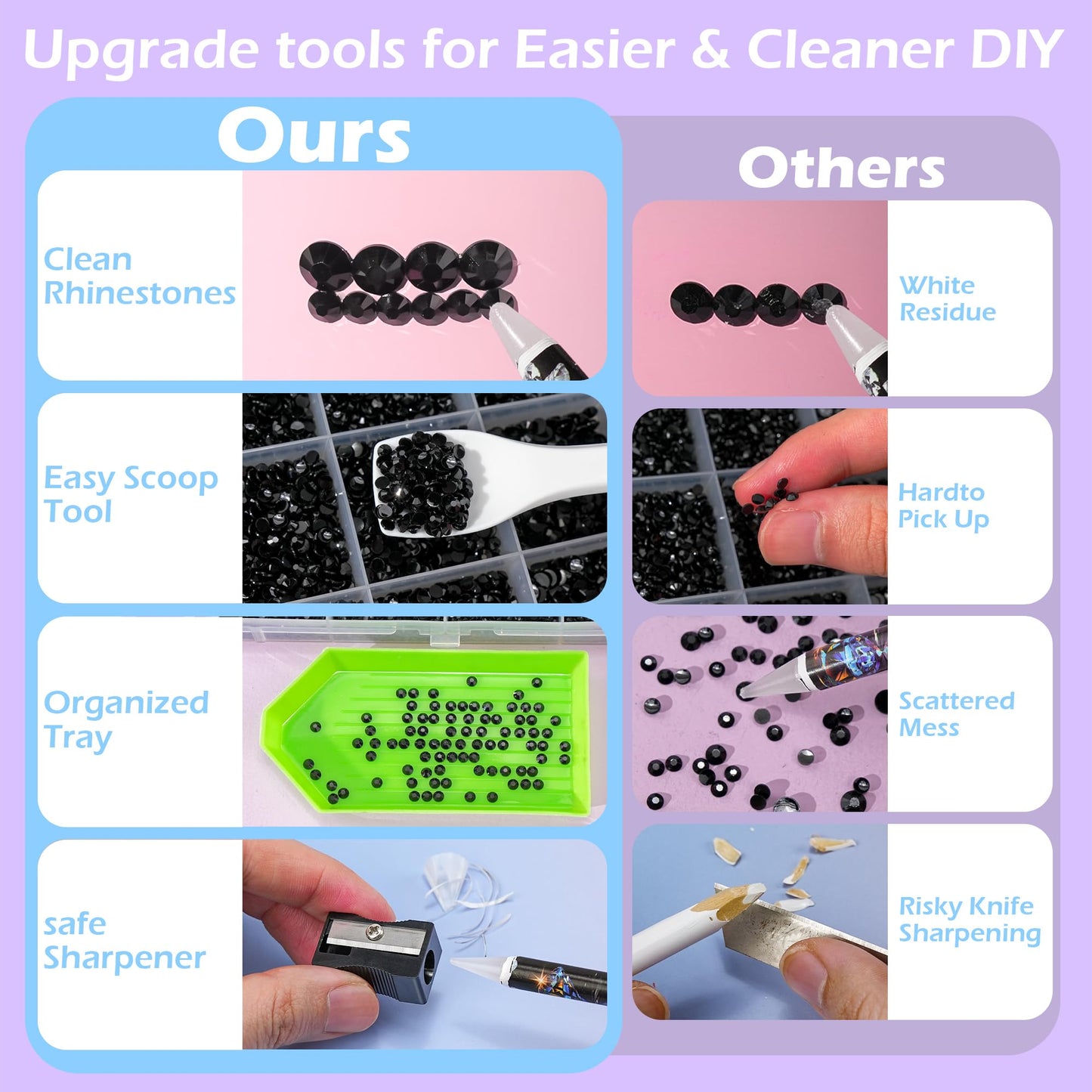 32000 Pcs Resin Jelly Rhinestones Kit, Black 2/3/4/5/6mm Flatback Rhinestones with 3 Pcs B7000 Jewelry Glue & Tools, All-in-One Bedazzling Kit for DIY Beauty and Personal Care LOTWOW