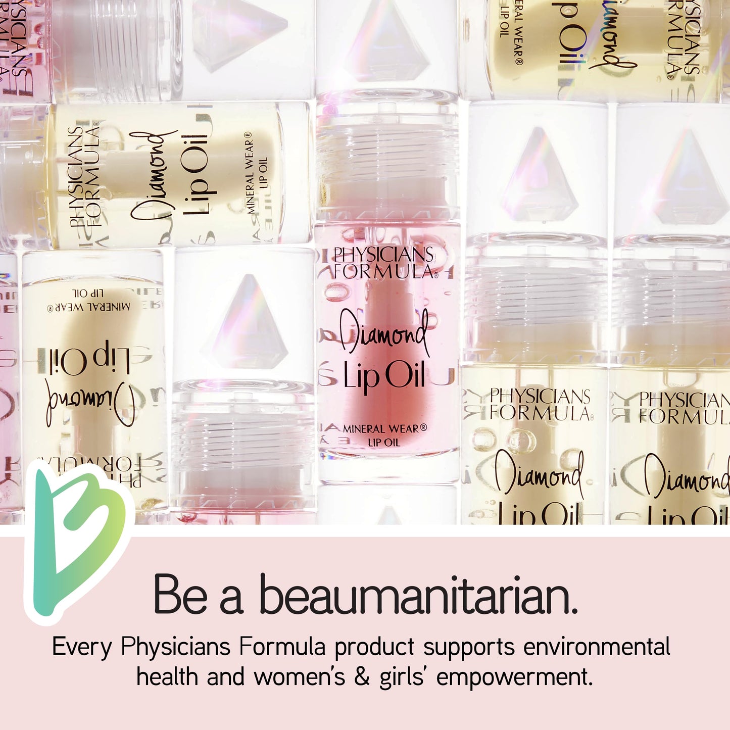 Physicians Formula Mineral Wear Diamond Lip Oil, High-Shine Serum Hybrid with Diamond Dust, Vitamin E, & Mineral Powder, Talc-Free, Cruelty-Free