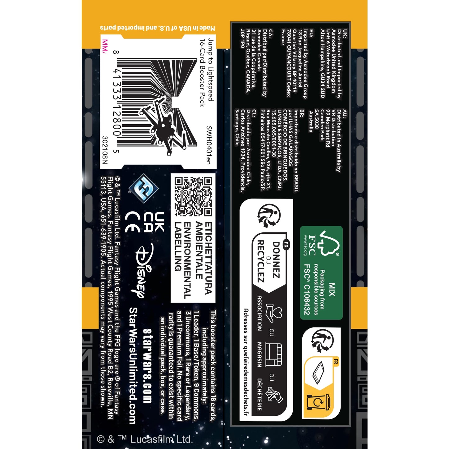 Asmodee Star Wars: Unlimited TCG Jump to Lightspeed Booster Display (Set of 24 Booster Packs) - Trading Card Game for Kids & Adults, Ages 12+, 2+…