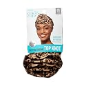 KISS COLORS & CARE Top Knot Pre-Tied Turban - Leopard - Stylish, Stretchy & Soft for Sleeping, Maximum Hair Protection, Minimizes Breakage