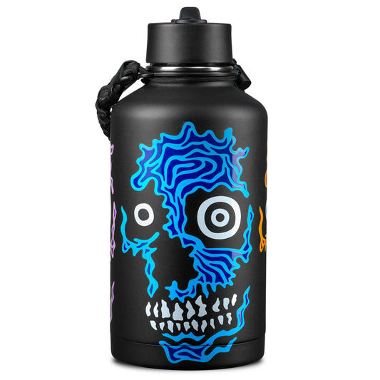 URBANCAN 64 oz Insulated Water Bottle with Straw, Chug & Cap Lids - Drink In Style with Stainless Steel Water Bottles for Sports, Gym & Travel…